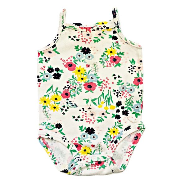 Floral Print Spaghetti Strap Onesie